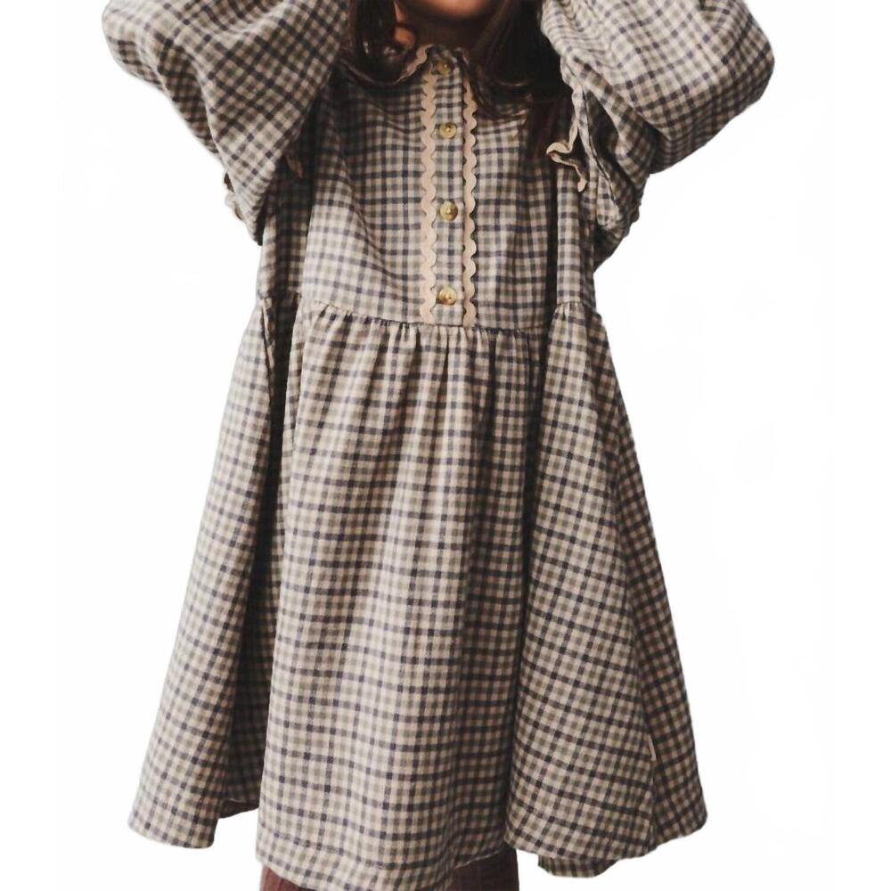 NEW WHEAT alissa check dress in blue